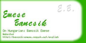 emese bancsik business card